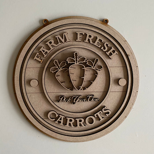 20cm Farm Fresh Carrots Sign
