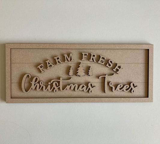30cm Farm Fresh Christmas Trees Sign
