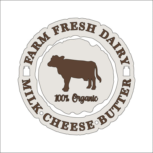 20cm Farm Fresh Dairy Sign