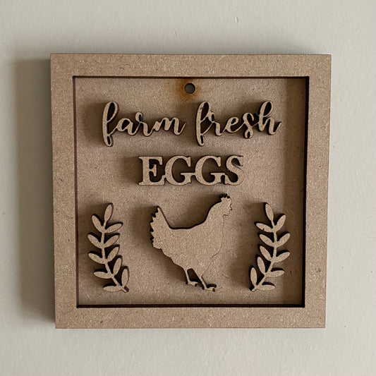 9cm Farm Fresh Eggs Mini Frame