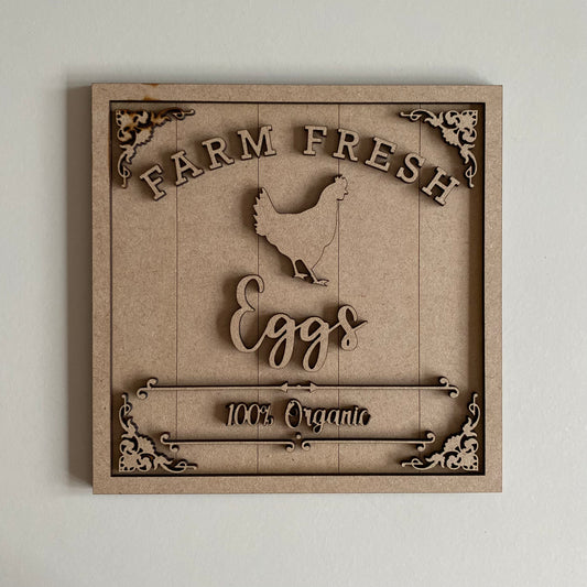 19cm Farm Fresh Eggs Sign