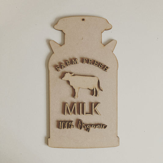 30cm Farm Fresh Milk Churn Sign