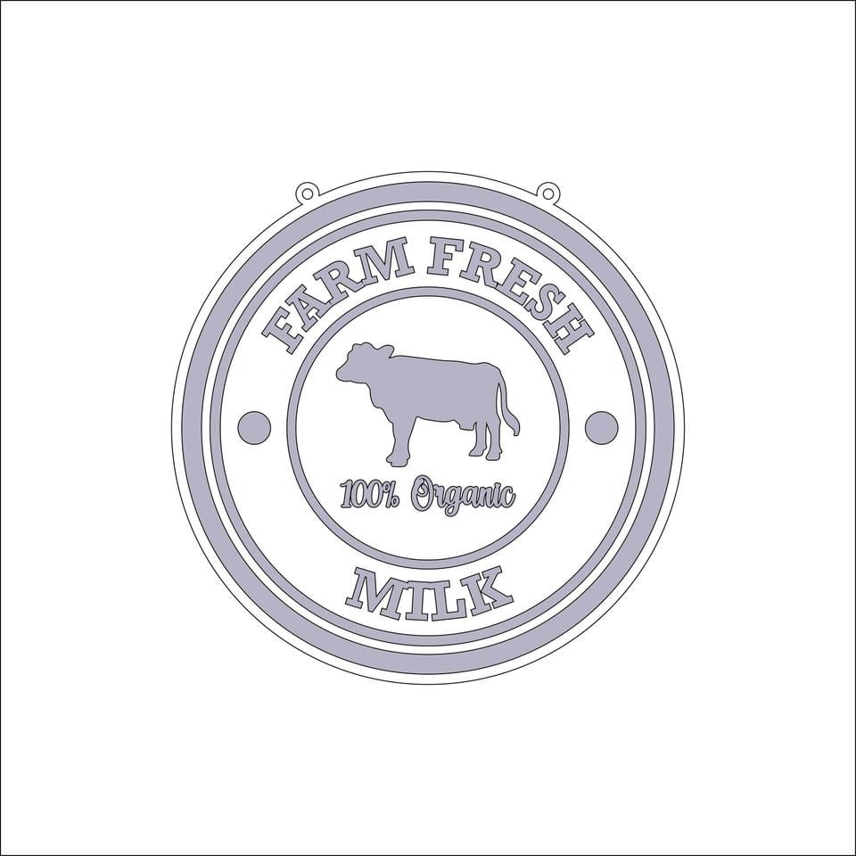 20cm Farm Fresh Milk Sign