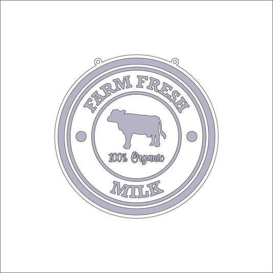 20cm Farm Fresh Milk Sign