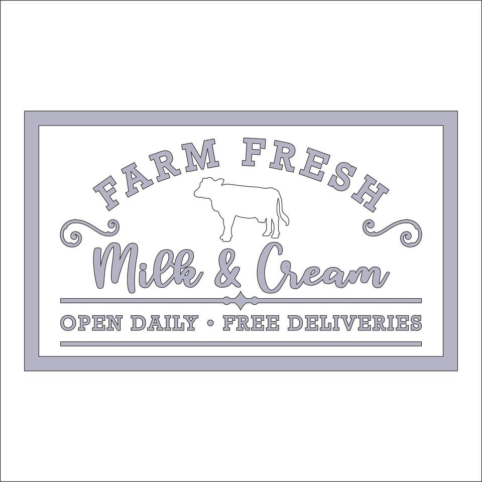 30cm Farm Fresh Milk & Cream Sign
