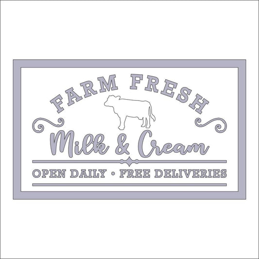 30cm Farm Fresh Milk & Cream Sign