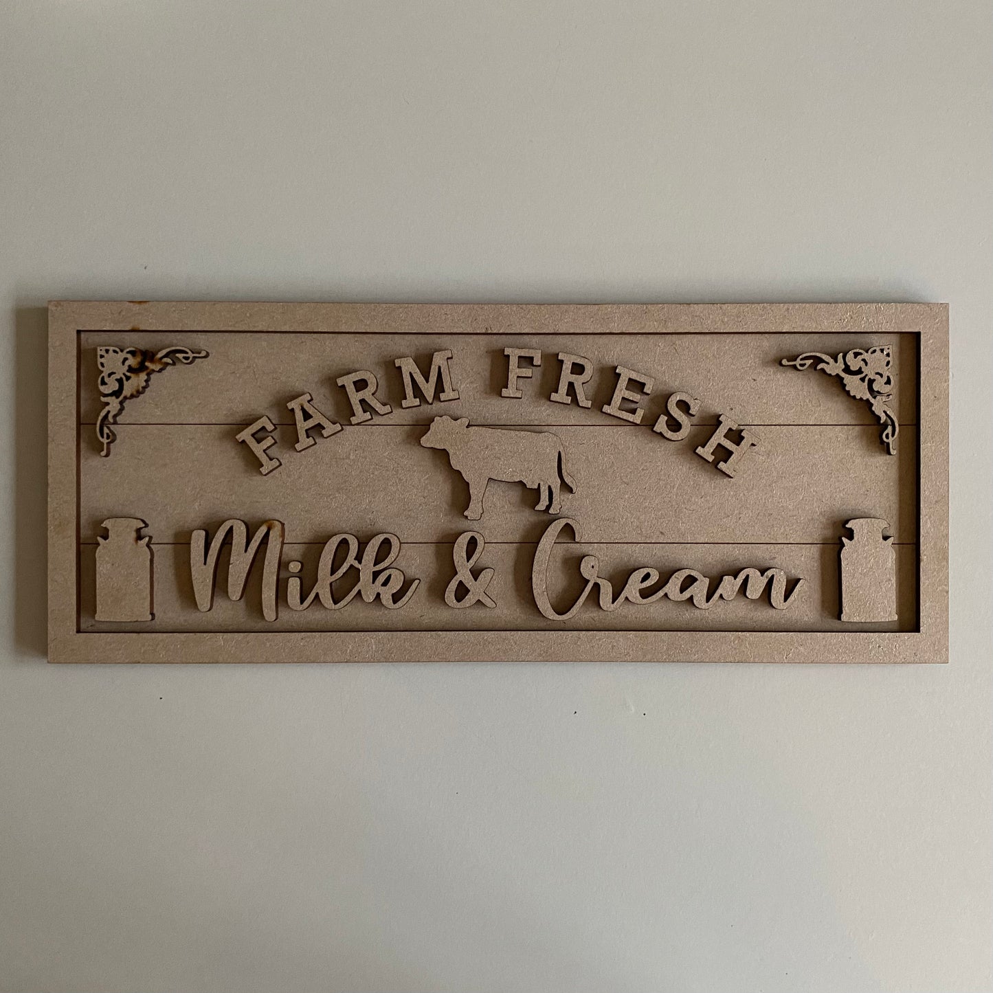 30cm Farm Fresh Milk & Cream Sign