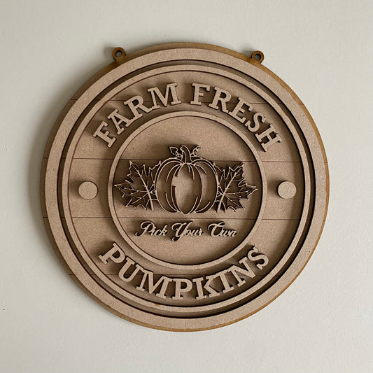 20cm Farm Fresh Pumpkins Sign