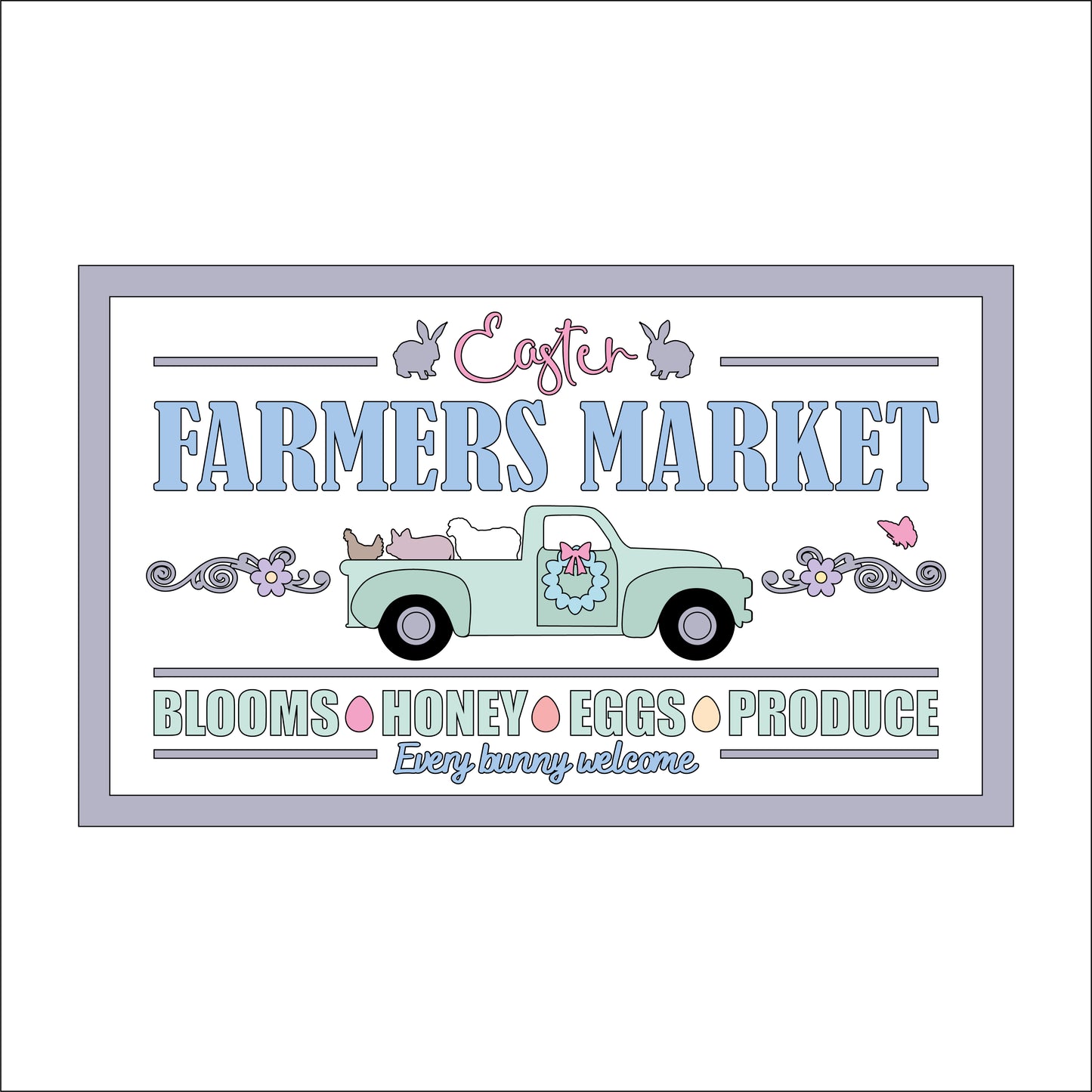 30cm Farmers Market Sign