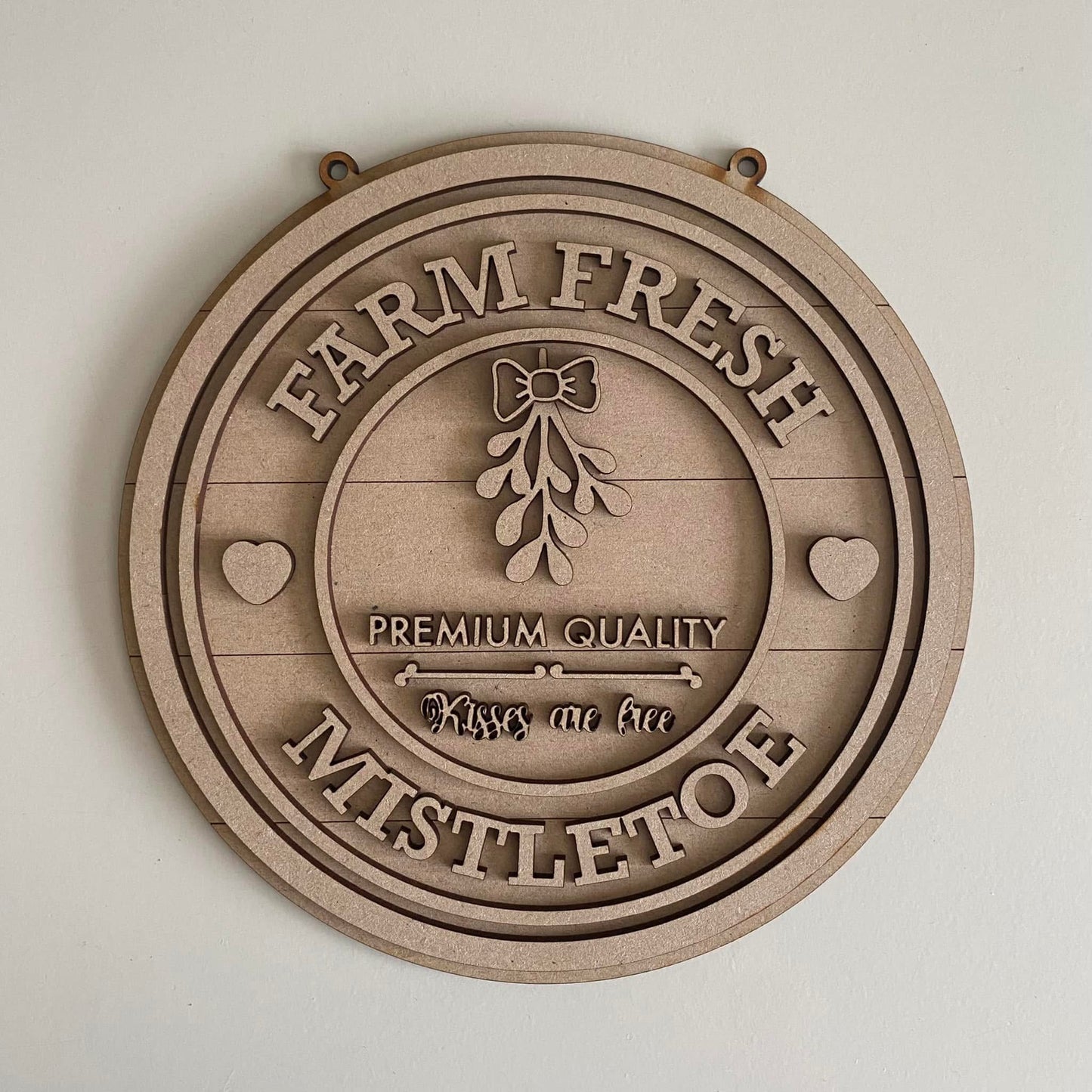 20cm Farm Fresh Mistletoe Sign