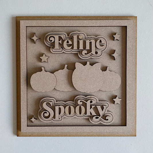 19cm Feline Spooky Sign