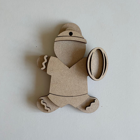 10cm Female Rugby Player Gingerbread Character