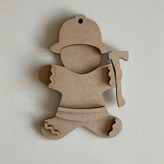 10cm Firefighter Gingerbread Character