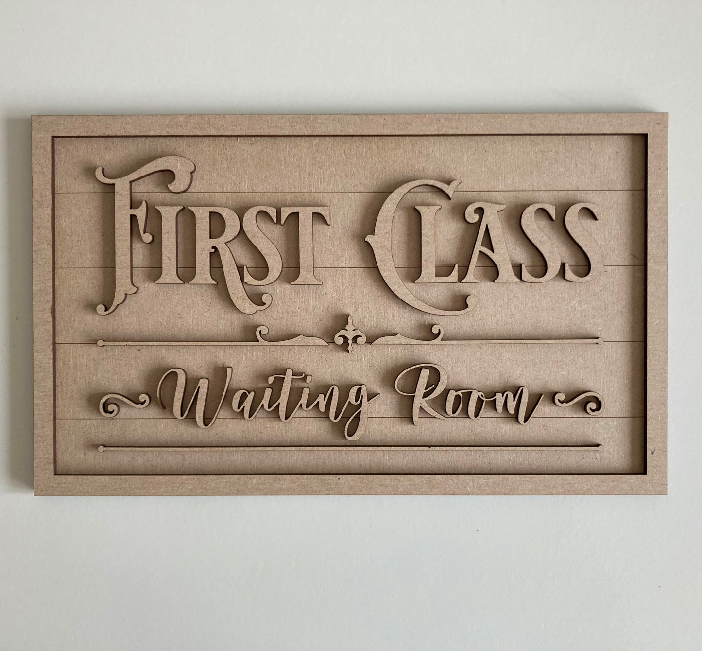 30cm First Class Waiting Room Sign