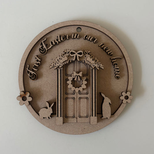 12cm First Easter In Our New Home Bauble