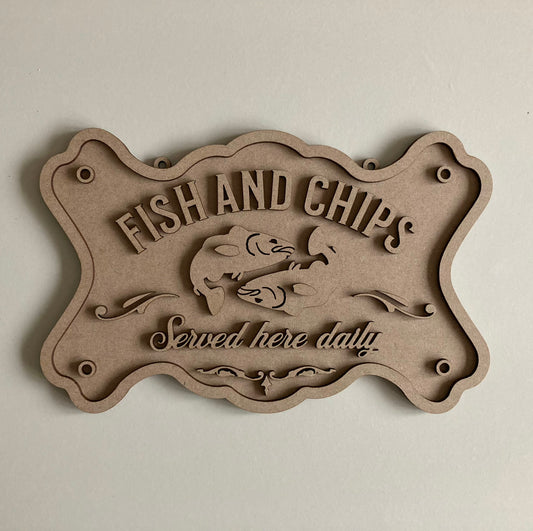 26cm Fish & Chips Sign