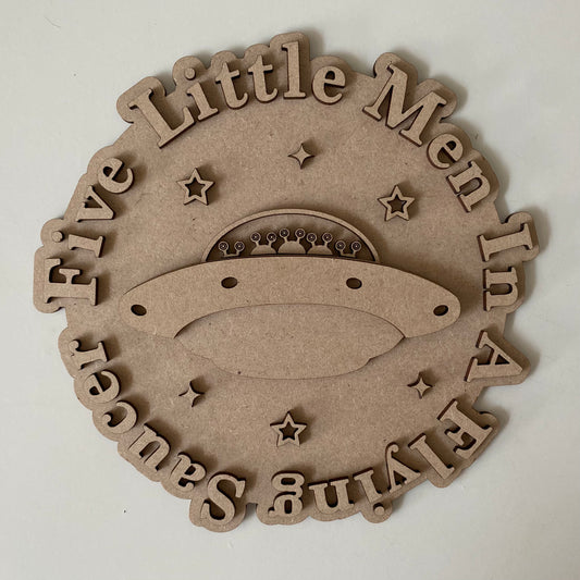 20cm Five Little Men In A Flying Saucer Sign