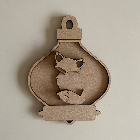 14.5cm Fox Fancy Bauble