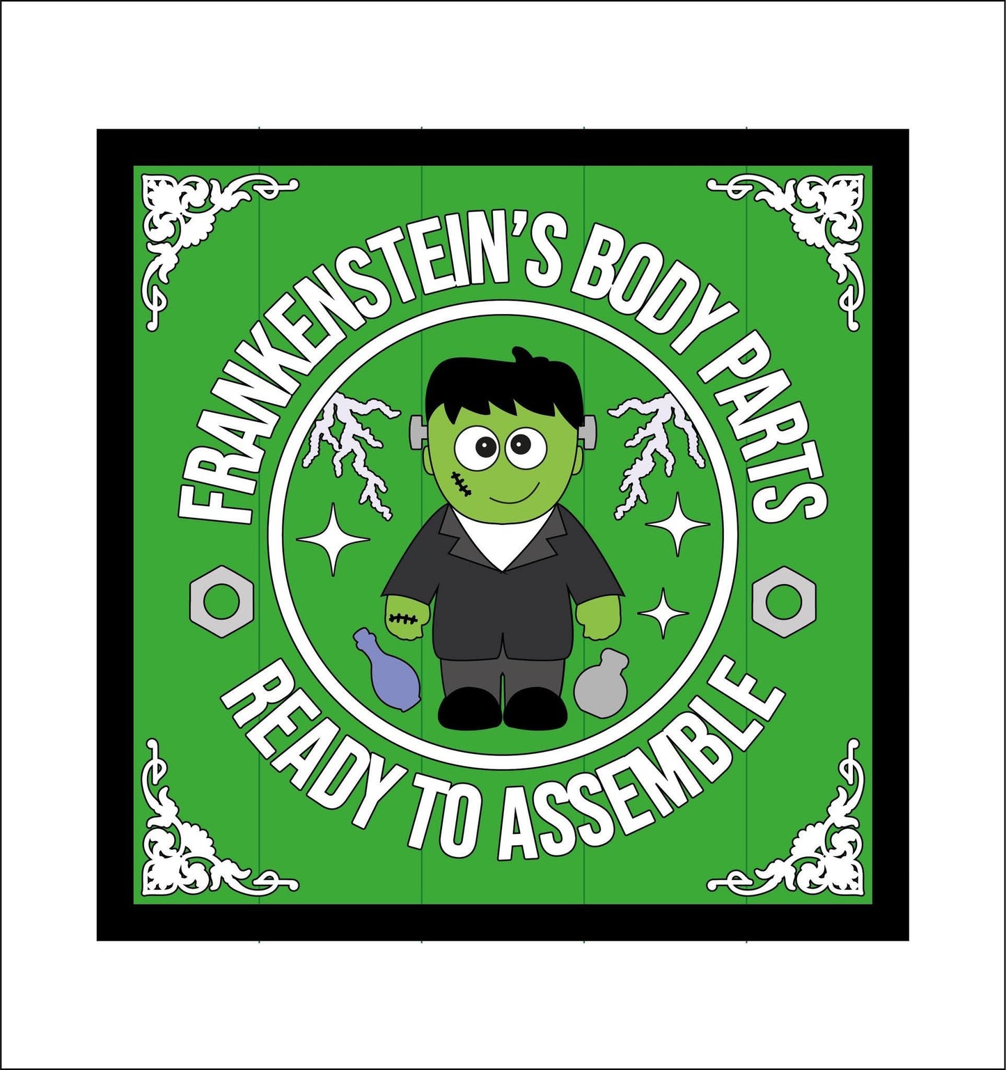 19cm Frankenstein's Body Parts Sign