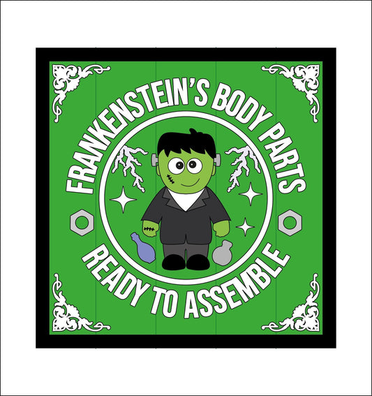 19cm Frankenstein's Body Parts Sign