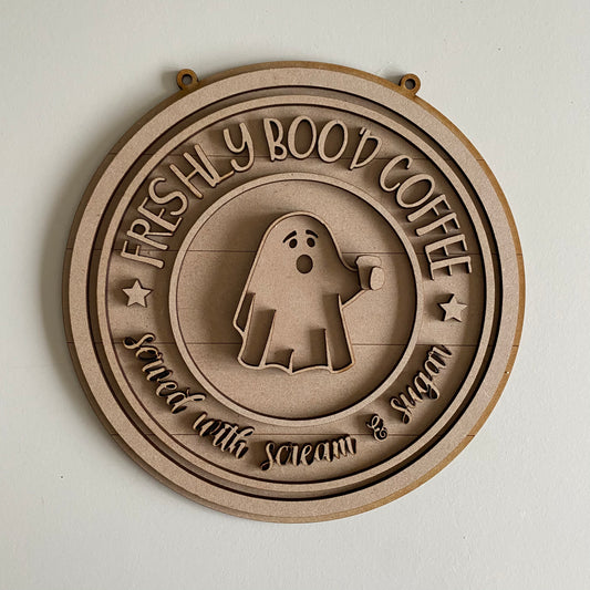 20cm Freshly Boo'd Coffee Sign