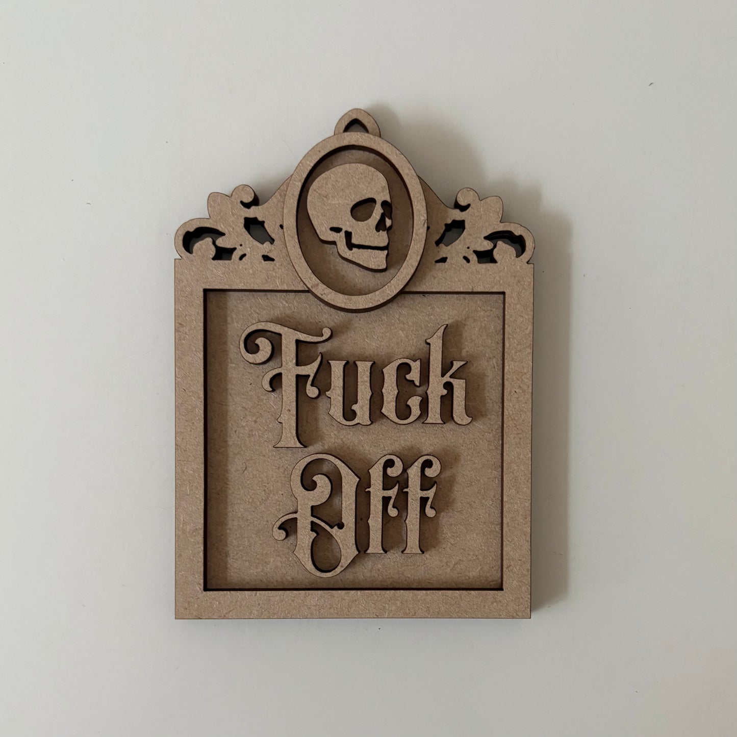 13cm Fuck Off Skull Mini Frame