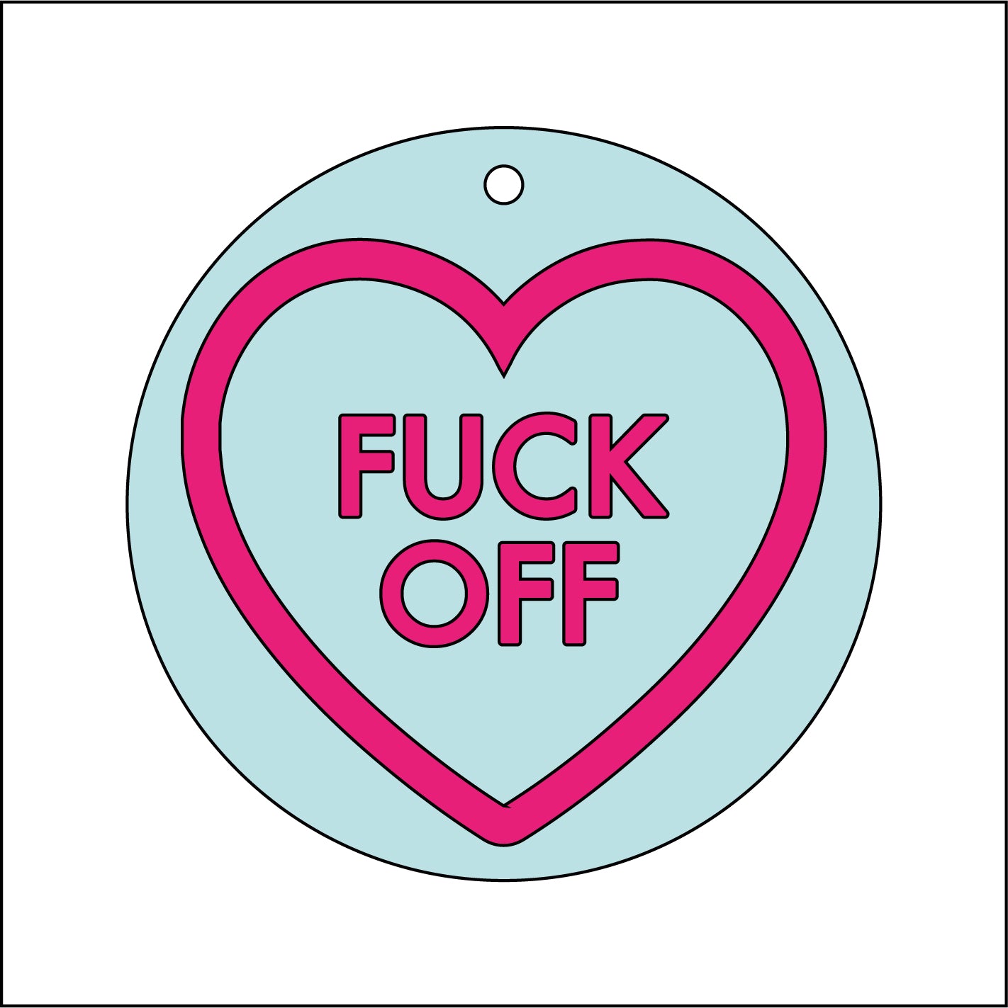 9cm Offensive Love Heart Decoration