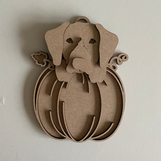 15cm German Pointer In Pumpkin Decoration