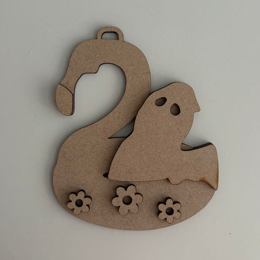 11.5cm Ghost In Flamingo Rubber Ring Decoration