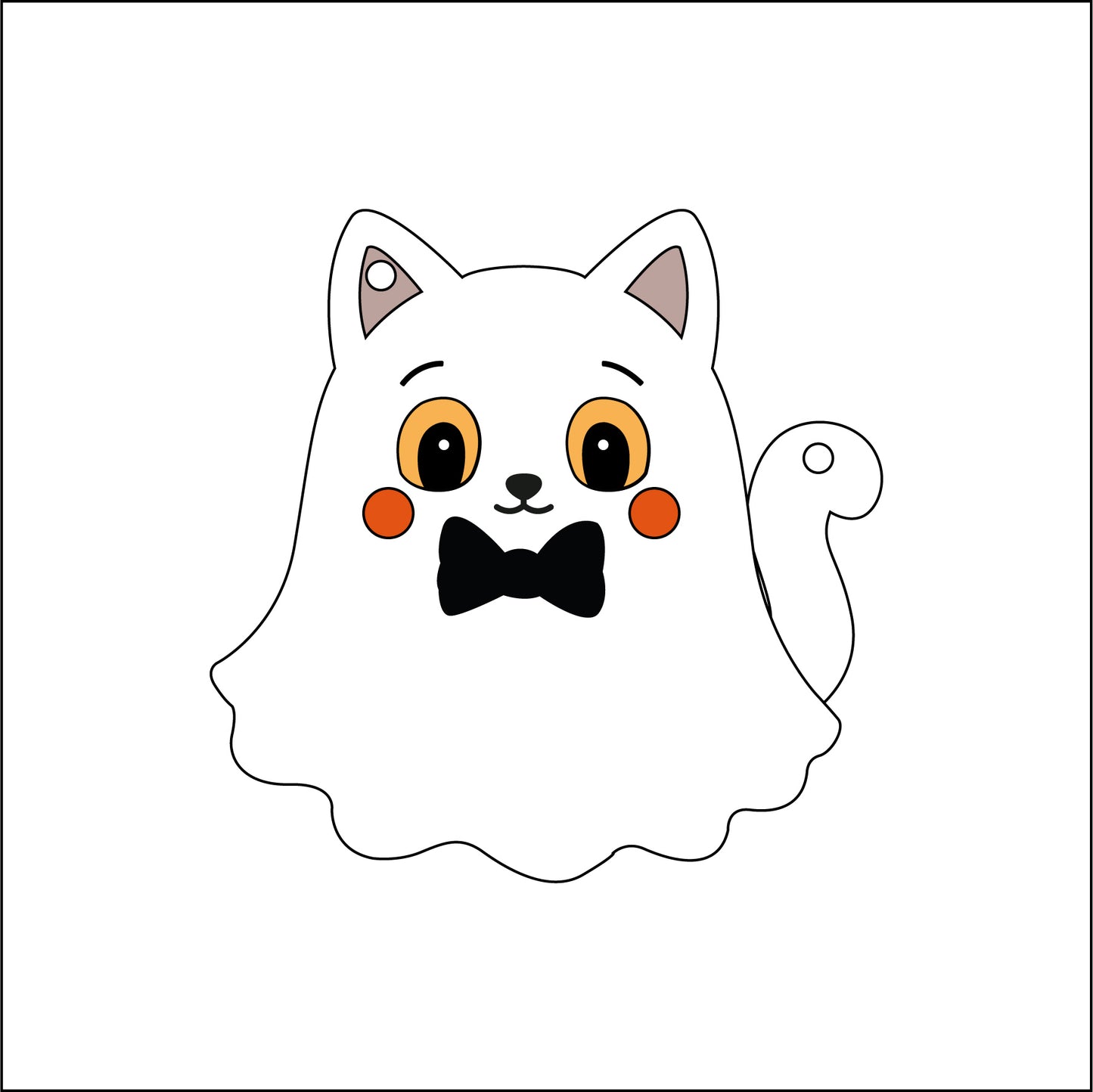 9cm Ghost Kitty Decoration