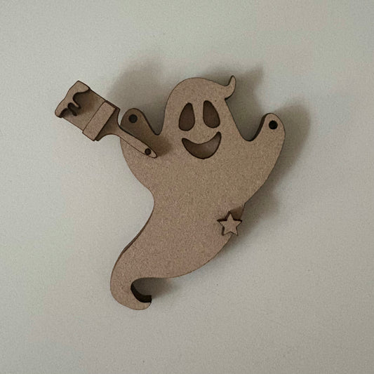 8.5cm Ghost With Paint Brush Decoration