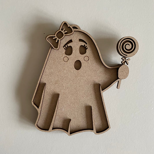 12cm Ghost & Lollipop Decoration