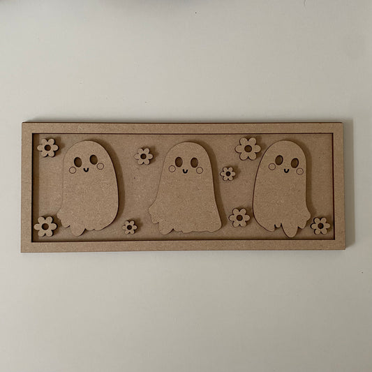 30cm Ghosts Rectangle Sign