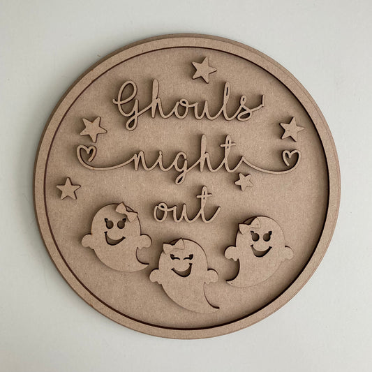 20cm Ghouls Night Out Sign