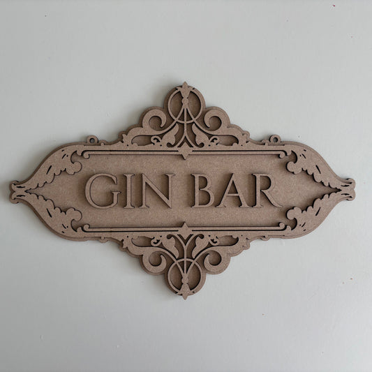 30cm Fancy Gin Bar Sign