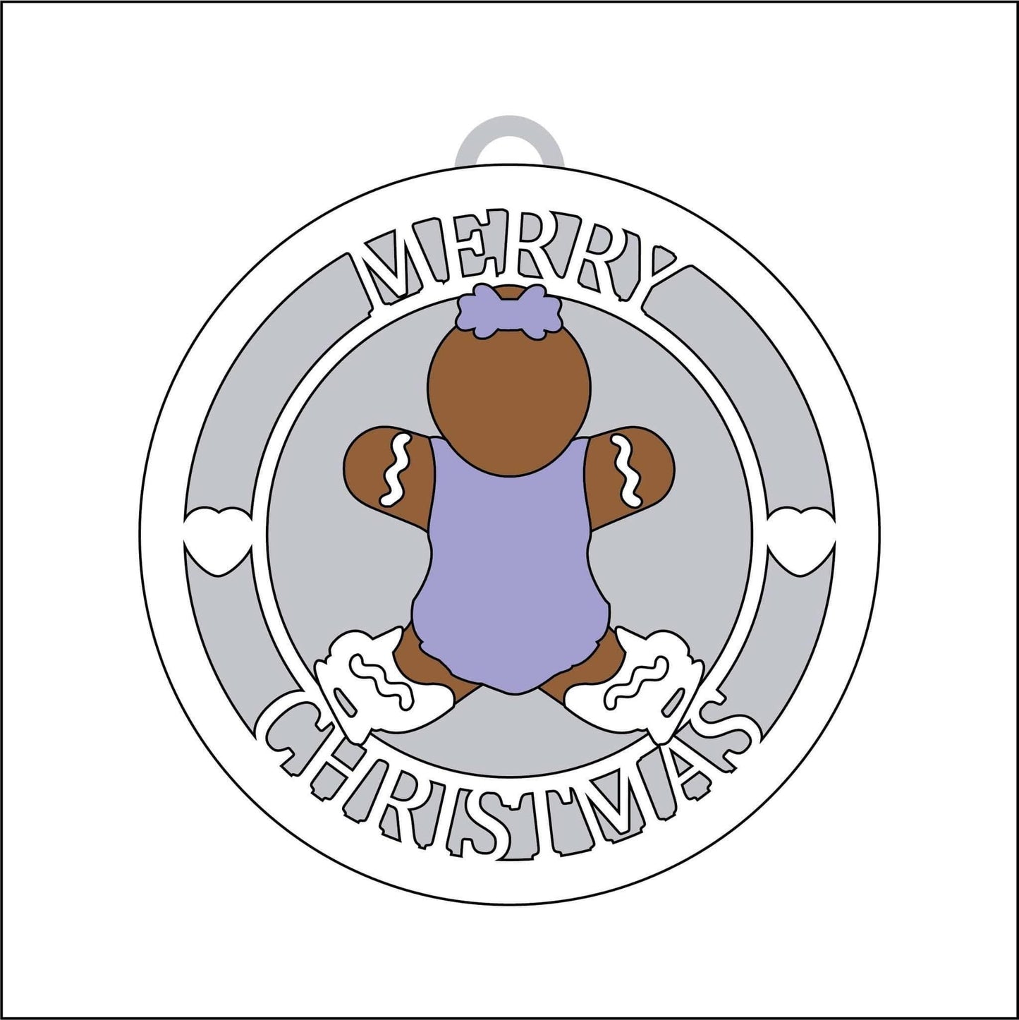 10cm Merry Christmas Gingerbread Ice Skater Bauble