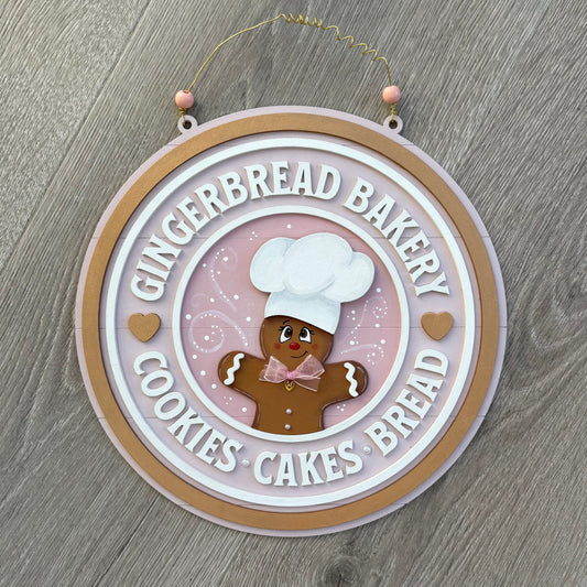 30cm Hand-Painted Gingerbread Bakery Sign