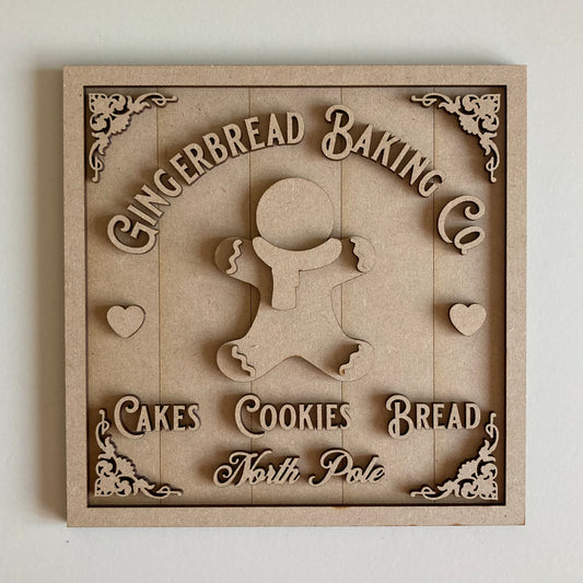 19cm Gingerbread Baking Co Sign