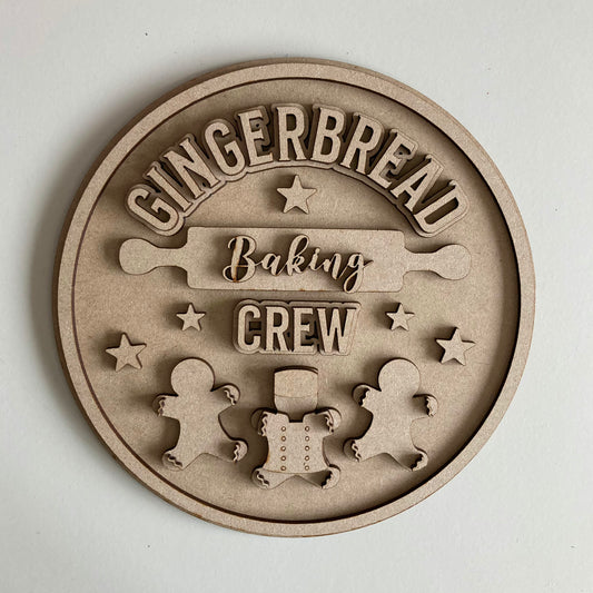 20cm Gingerbread Baking Crew Sign