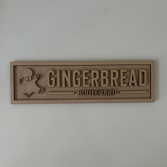30cm Gingerbread Boulevard Sign