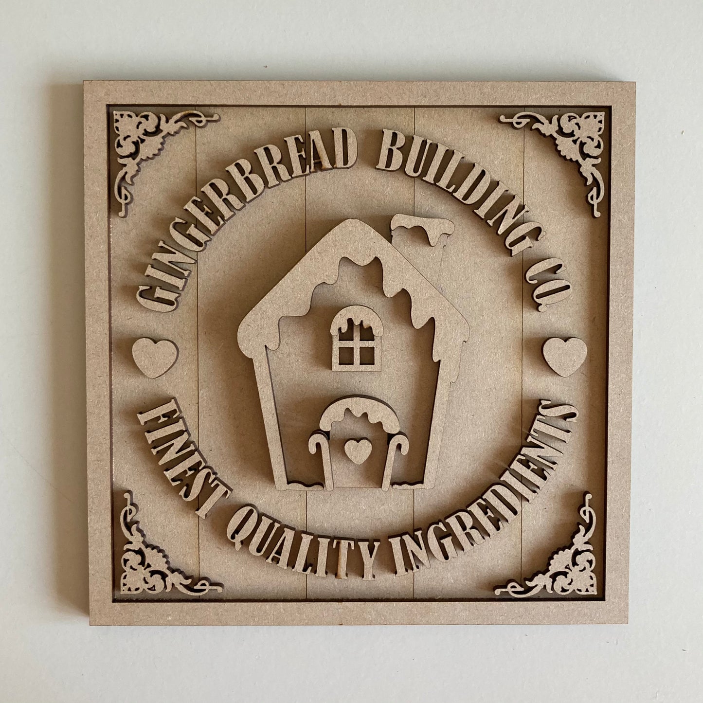 19cm Gingerbread Building Co Sign