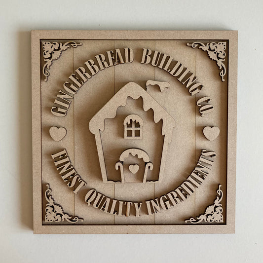 19cm Gingerbread Building Co Sign