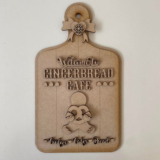30cm Gingerbread Cafe Chopping Board