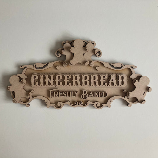 30cm Gingerbread Fancy Sign