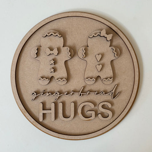 20cm Gingerbread Hugs Sign