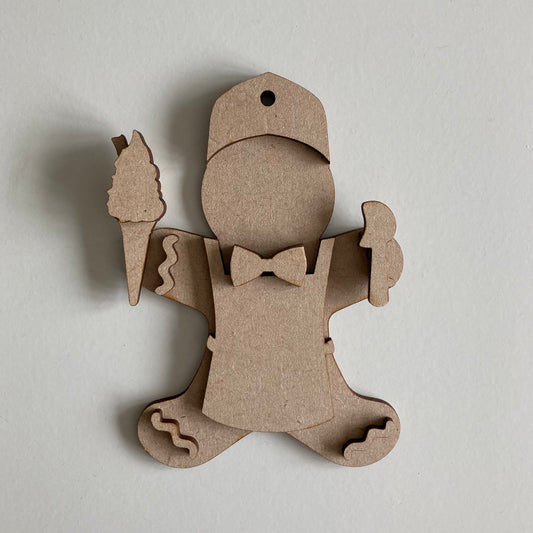 10cm Gingerbread Holding Ice Cream Character