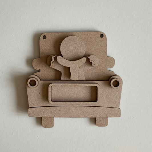 9cm Gingerbread Man In Truck Decoration