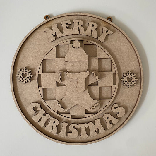 20cm Merry Christmas Gingerbread Man Sign