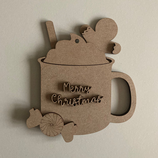 12cm Merry Christmas Gingerbread Mug Decoration