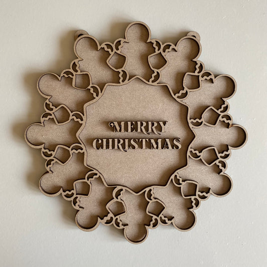 20cm Gingerbread Merry Christmas Wreath